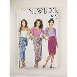 Skirt Size 6-18 UNCUT New Look Pattern 6484 Vtg 90s
